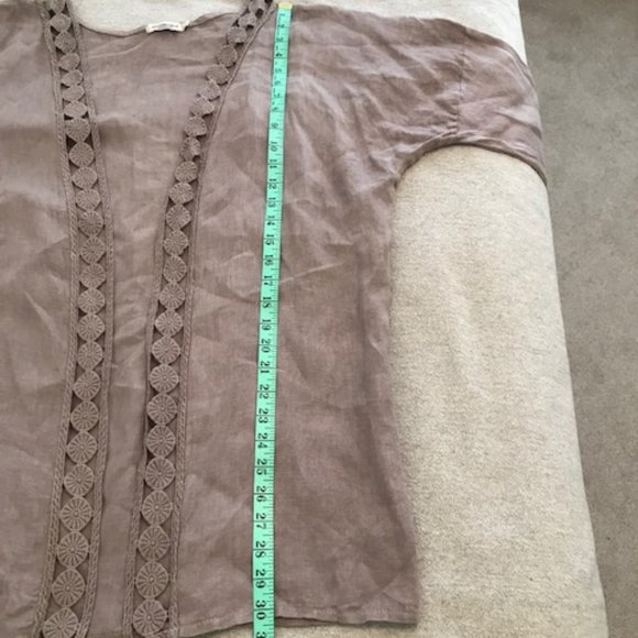 Taupe Linen Jacket Made in Italy ~ size L to XL - Picture 9 of 11